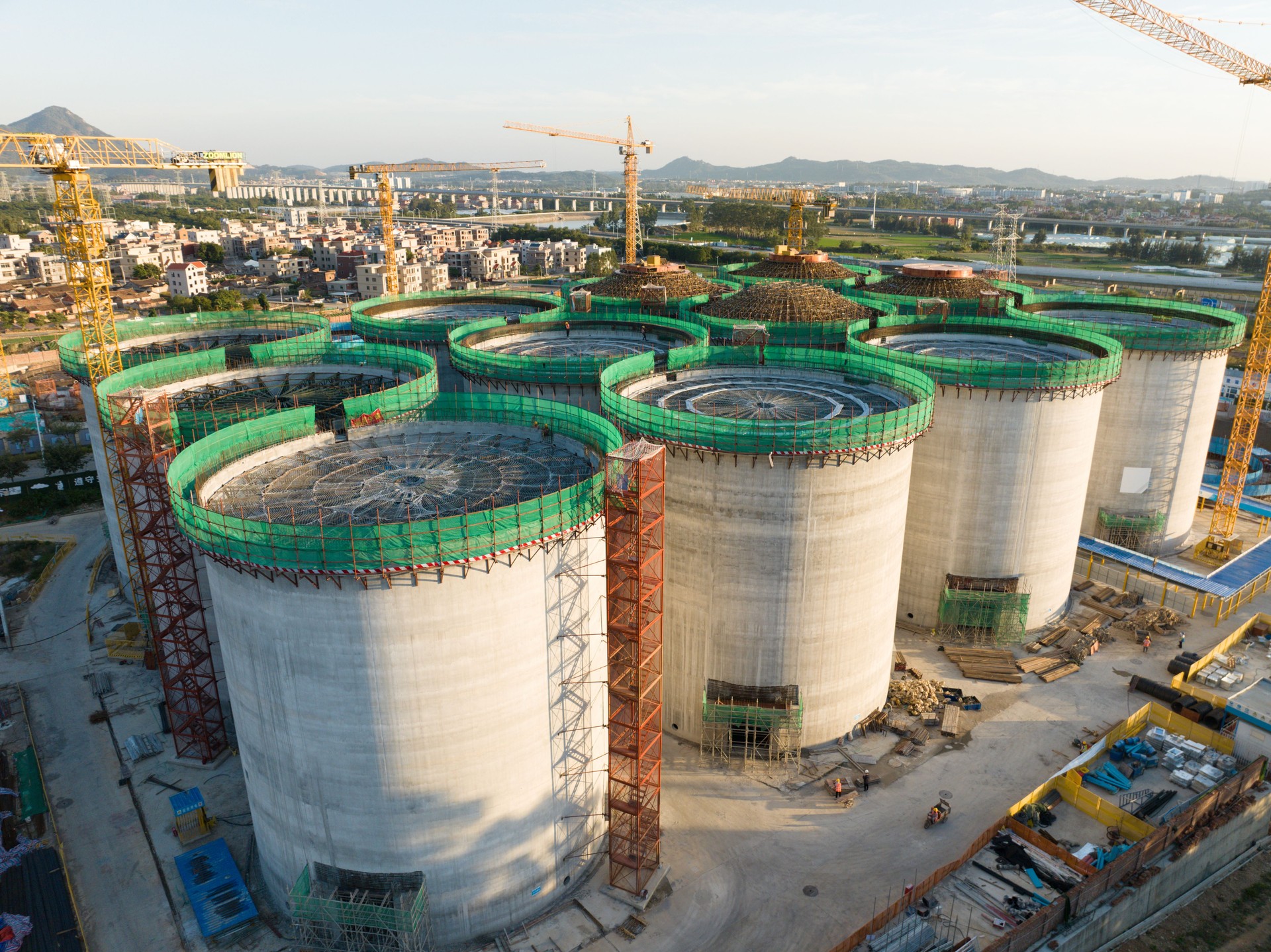 Grain storage warehouse under construction